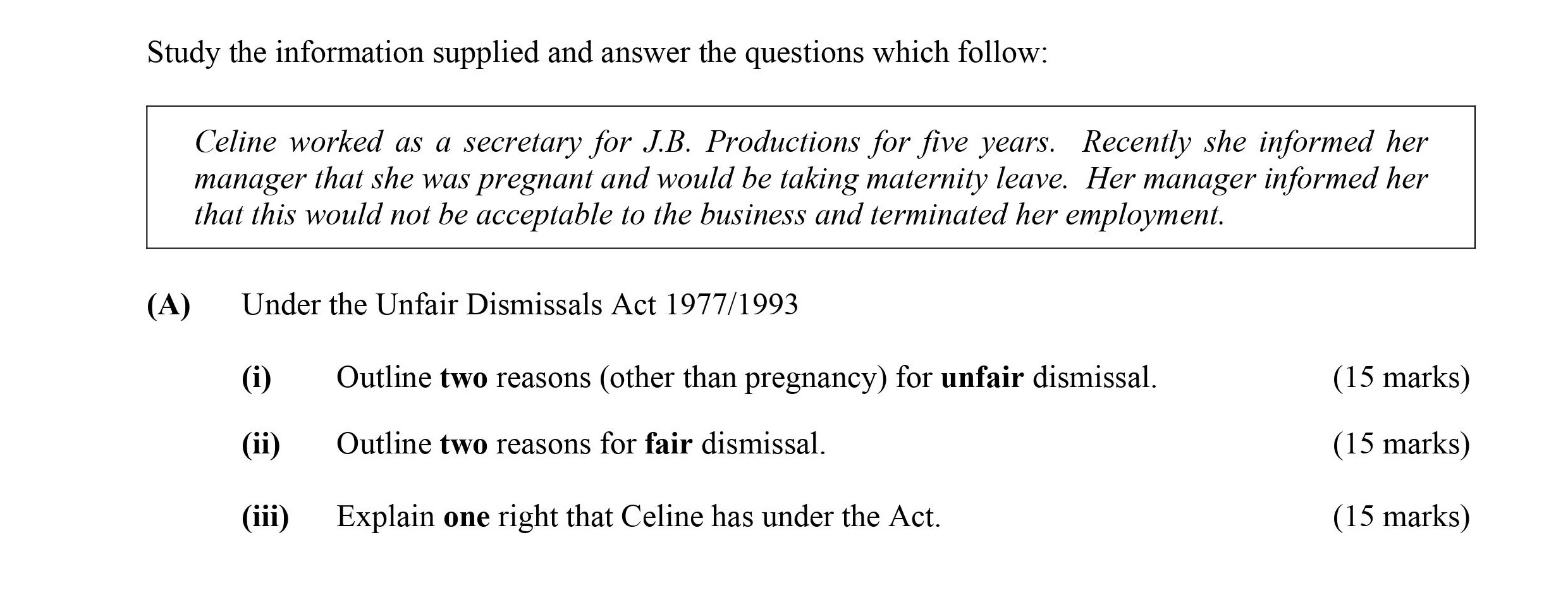 Celine-worked-as-a-secretary-for-J.B-Leaving Cert Business-Question 1 (A)-2009.png