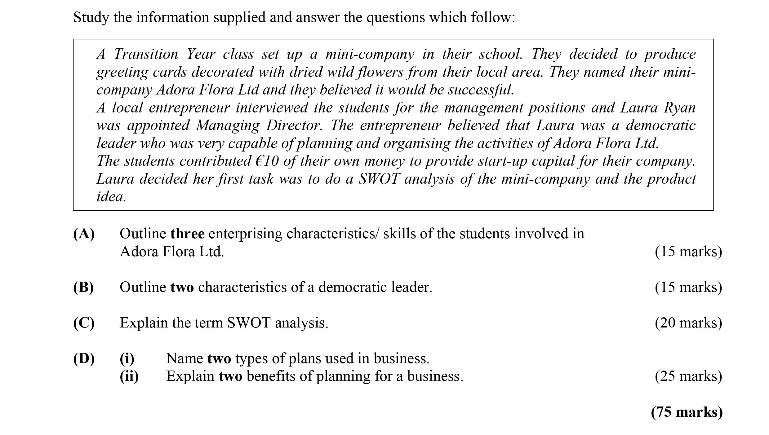 A-Transition-Year-class-set-up-a-mini-company-in-their-school-Leaving Cert Business-Question 4-2009.png