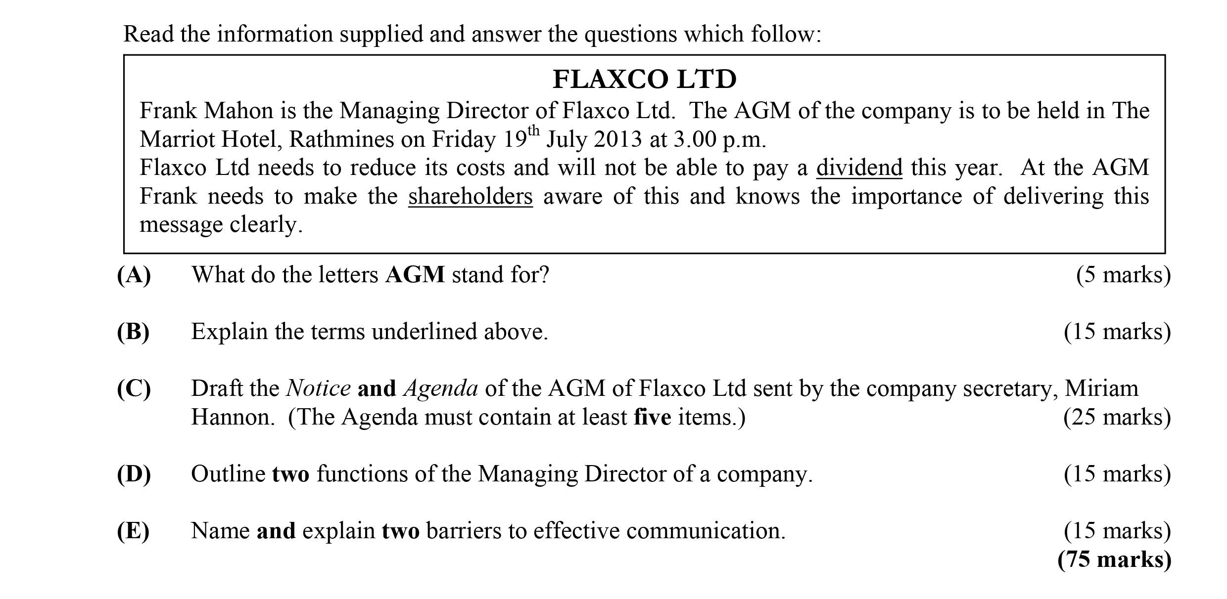 Read-the-information-supplied-and-answer-the-questions-which-follow:--Frank-Mahon-is-the-Managing-Director-of-Flaxco-Ltd-Leaving Cert Business-Question Question 1-2013.png