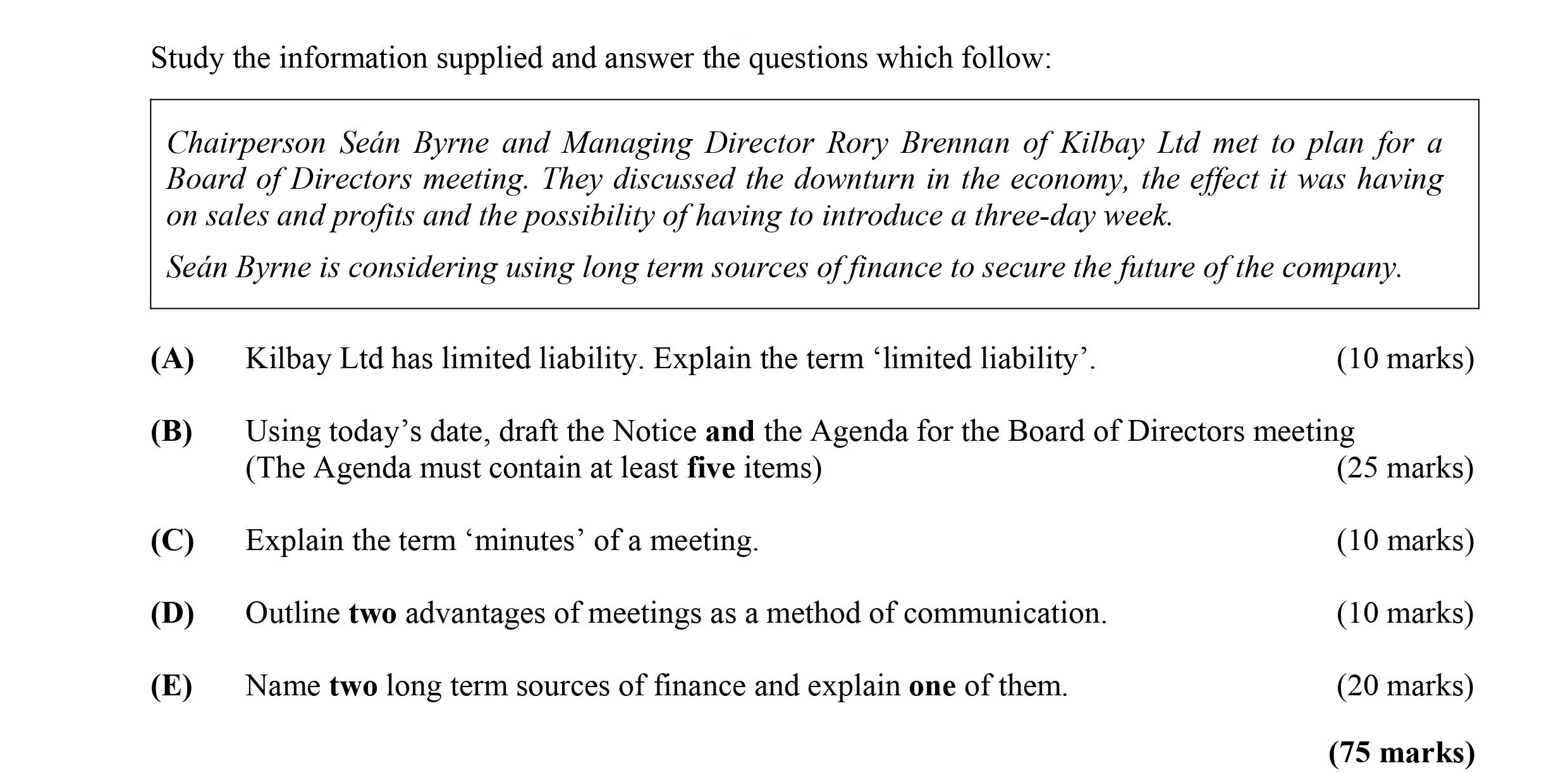Chairperson-Sean-Byrne-and-Managing-Director-Rory-Brennan-of-Kilbay-Ltd-met-to-plan-for-a-Board-of-Directors-meeting-Leaving Cert Business-Question 5-2009.png
