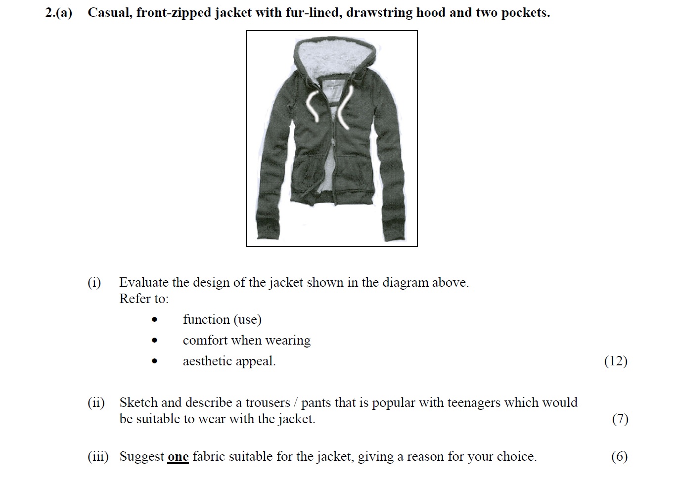 Casual,-front-zipped-jacket-with-fur-lined,-drawstring-hood-and-two-pockets-Leaving Cert Home Economics-Question 2(a)-2009.png