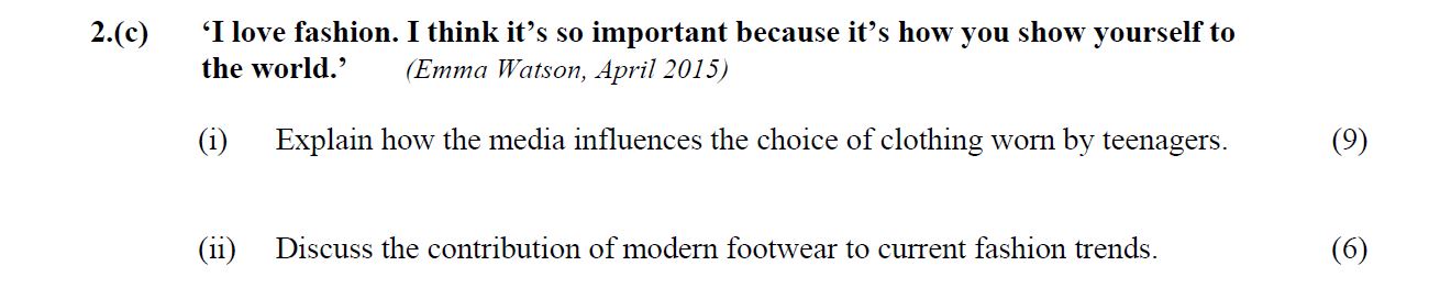 'I-love-fashion-Leaving Cert Home Economics-Question 2(c)-2016.png