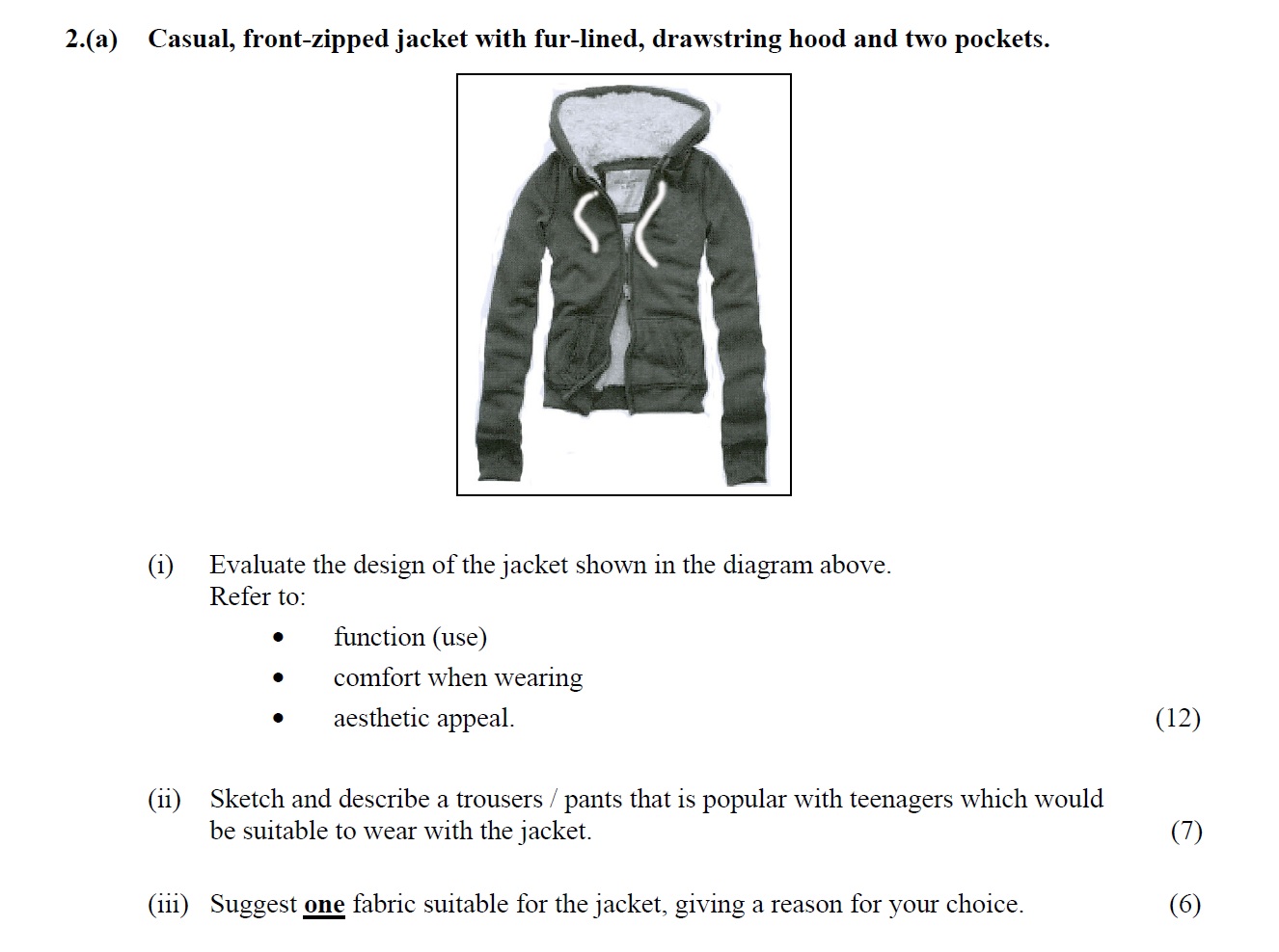 Casual,-front-zipped-jacket-with-fur-lined,-drawstring-hood-and-two-pockets-Leaving Cert Home Economics-Question 2(a)-2009.png
