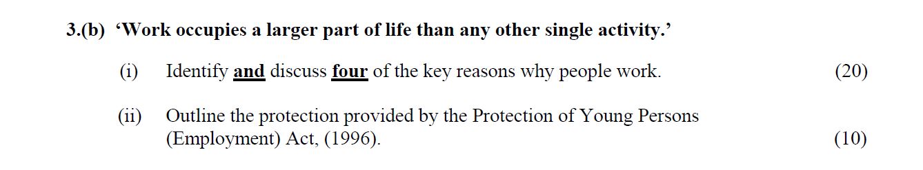'Work-occupies-a-larger-part-of-life-than-any-other-single-activity.'---(i)-Identify-and-discuss-four-of-the-key-reasons-why-people-work-Leaving Cert Home Economics-Question 3(b)-2012.png