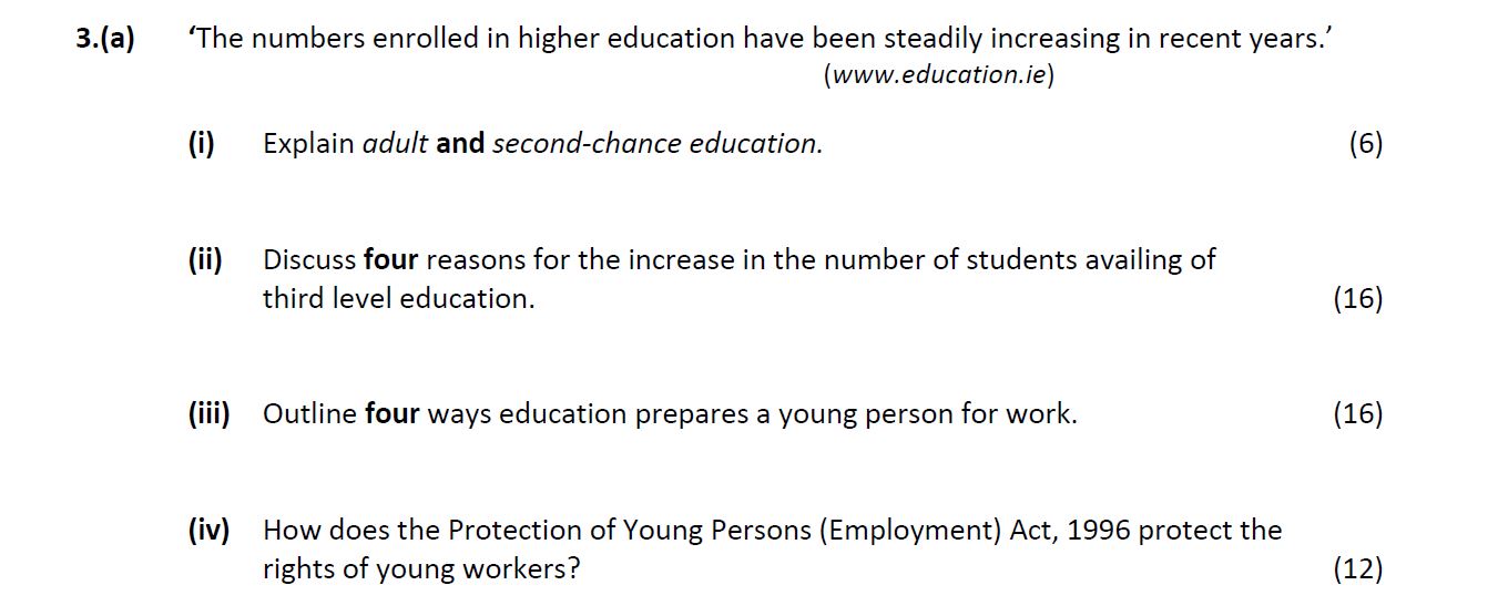 Explain-adult-and-second-chance-education-Leaving Cert Home Economics-Question 3(a)-2019.png