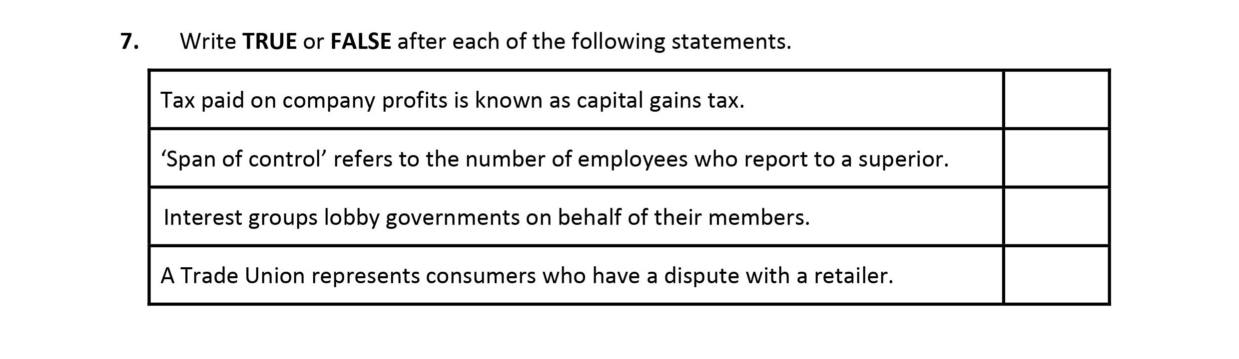 Write-TRUE-or-FALSE-after-each-of-the-following-statements-Leaving Cert Business-Question 7-2018.png