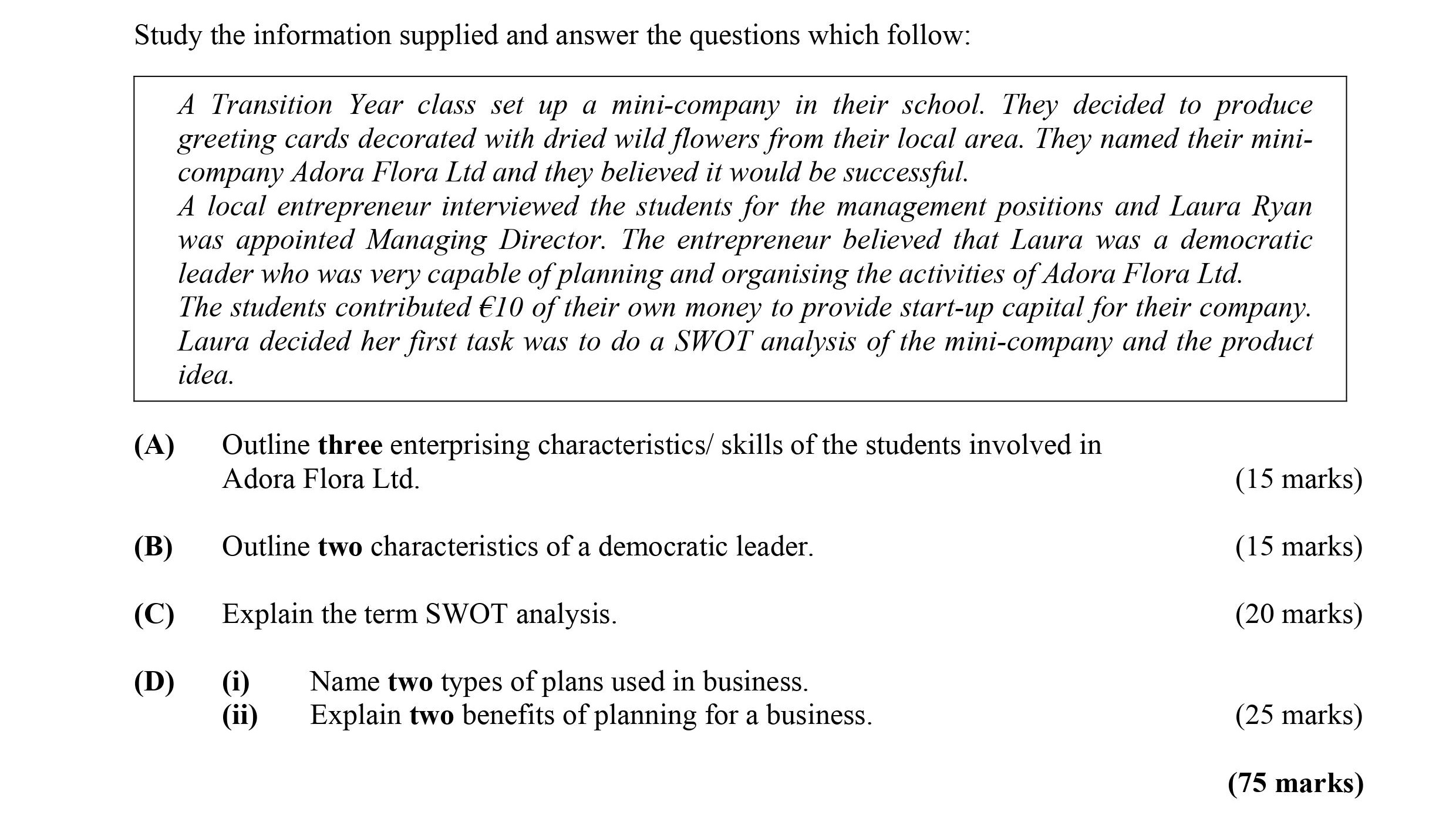A-Transition-Year-class-set-up-a-mini-company-in-their-school-Leaving Cert Business-Question 4-2009.png