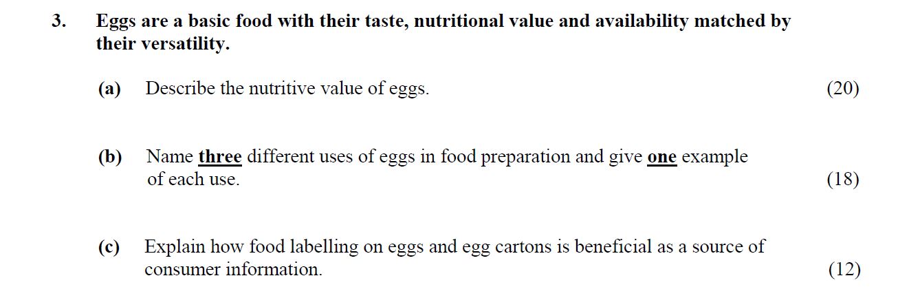 Eggs-are-a-basic-food-with-their-taste,-nutritional-value-and-availability-matched-by-their-versatility-Leaving Cert Home Economics-Question 3-2011.png