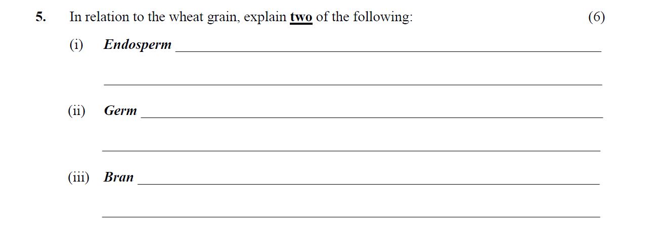 In-relation-to-the-wheat-grain,-explain-two-of-the-following:--(i)-Endosperm--(ii)-Germ--(iii)-Bran-Leaving Cert Home Economics-Question 5-2007.png
