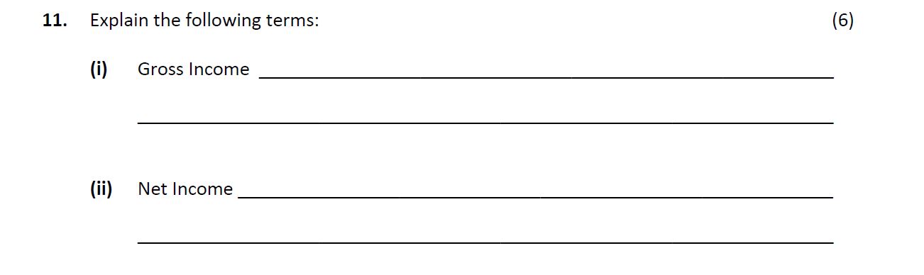 Explain-the-following-terms:--(i)-Gross-Income--(ii)-Net-Income-Leaving Cert Home Economics-Question 11-2019.png