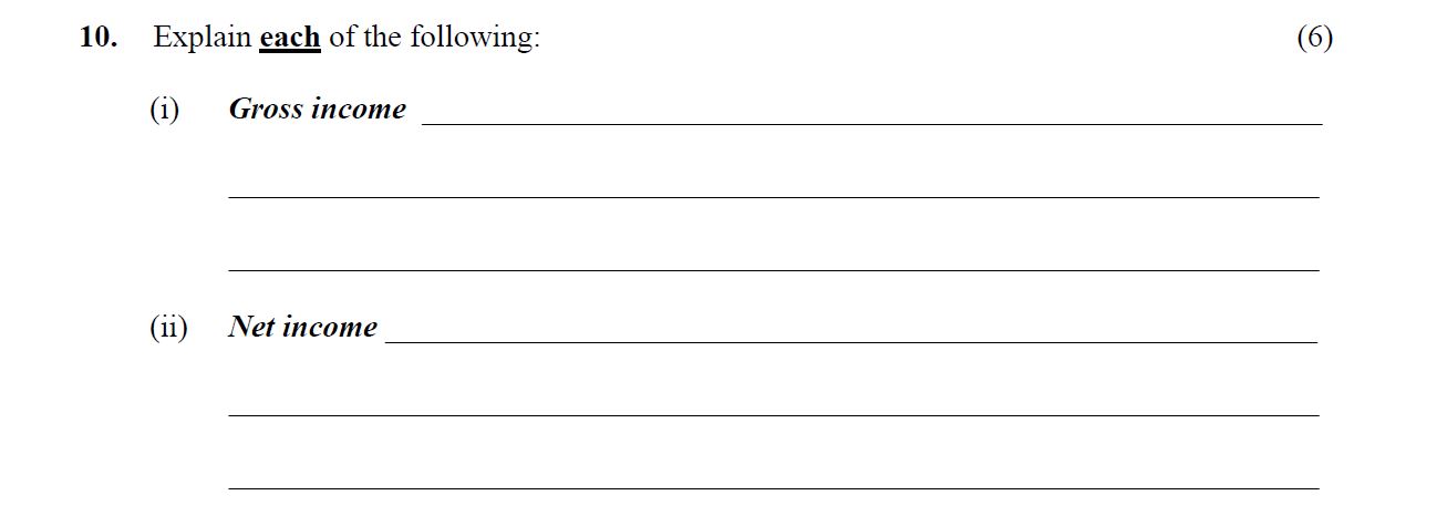 Explain-each-of-the-following:--(i)-Gross-income---(ii)-Net-income-Leaving Cert Home Economics-Question 10-2007.png
