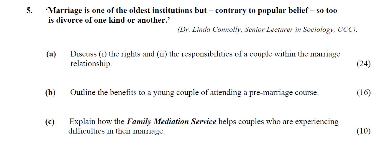 'Marriage-is-one-of-the-oldest-institutions-but-–-contrary-to-popular-belief-–-so-too-is-divorce-of-one-kind-or-another.'---(Dr-Leaving Cert Home Economics-Question 5-2017.png