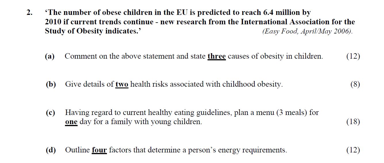 'The-number-of-obese-children-in-the-EU-is-predicted-to-reach-6.4-million-by-2010-if-current-trends-continue---new-research-from-the-International-Association-for-the-Study-of-Obesity-indicates.'---(Easy-Food,-April/May-2006)-Leaving Cert Home Economics-Question 2-2007.png