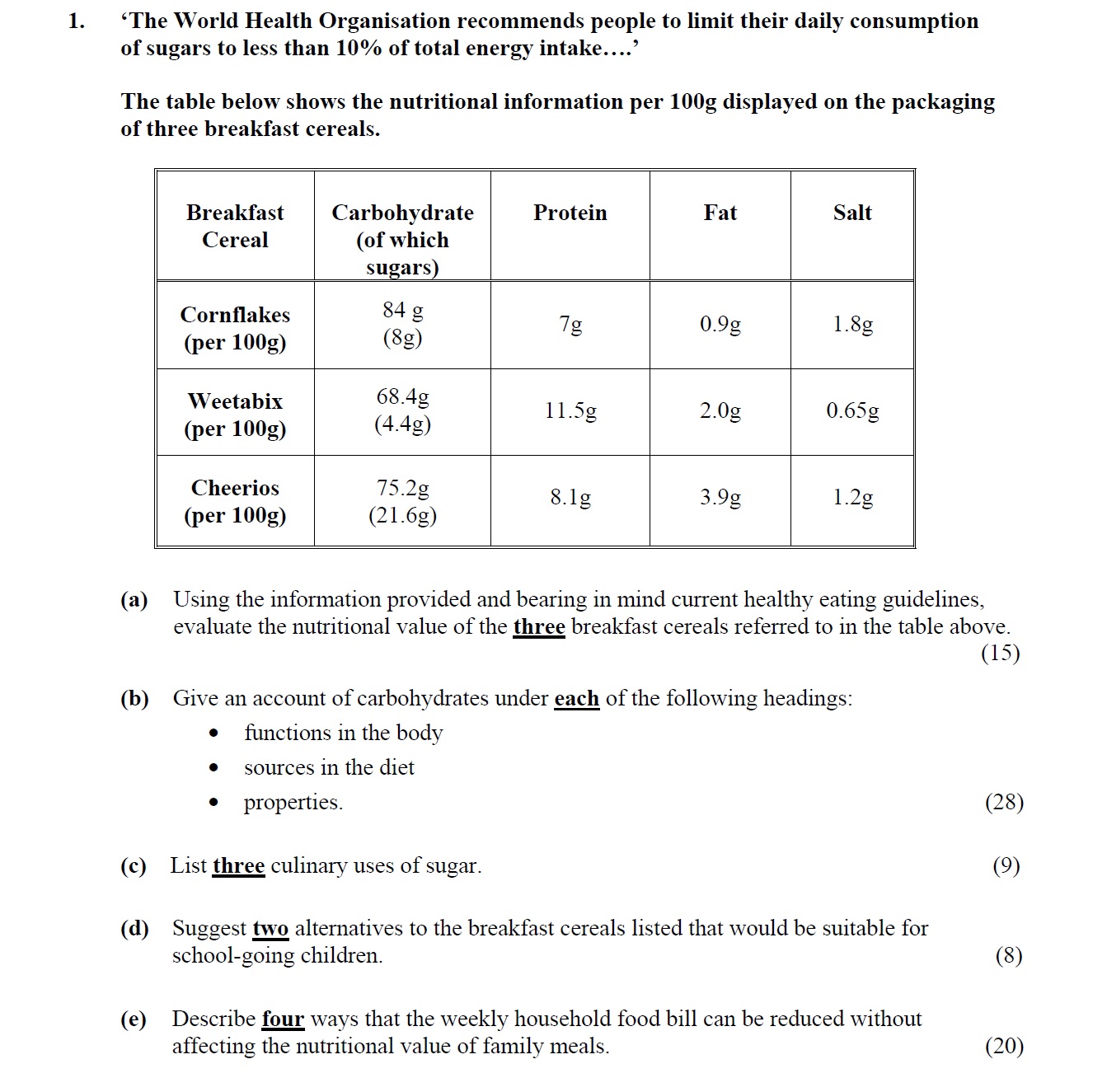 'The-World-Health-Organisation-recommends-people-to-limit-their-daily-consumption-of-sugars-to-less-than-10%-of-total-energy-intake..-Leaving Cert Home Economics-Question 1-2009.png