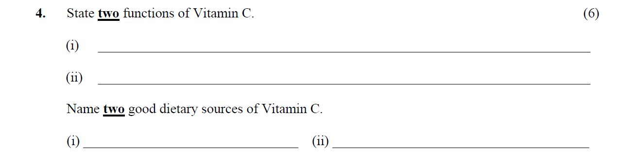 State-two-functions-of-Vitamin-C-Leaving Cert Home Economics-Question 4-2015.png