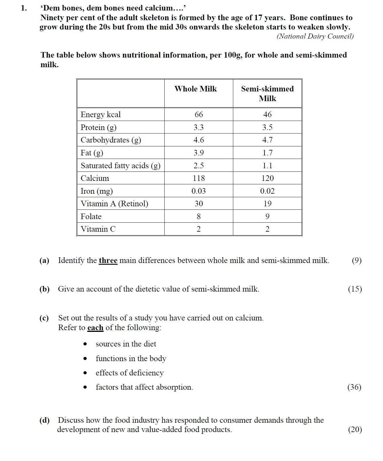 'Dem-bones,-dem-bones-need-calcium....'-Ninety-per-cent-of-the-adult-skeleton-is-formed-by-the-age-of-17-years-Leaving Cert Home Economics-Question 1-2010.png