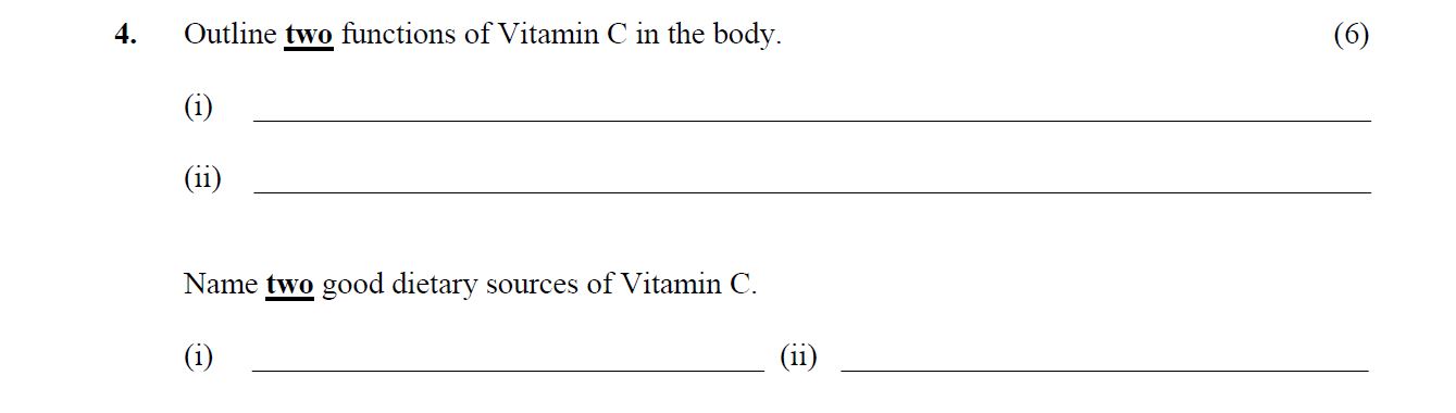 Outline-two-functions-of-Vitamin-C-in-the-body-Leaving Cert Home Economics-Question 4-2009.png