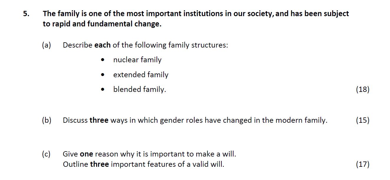 The-family-is-one-of-the-most-important-institutions-in-our-society,-and-has-been-subject-to-rapid-and-fundamental-change-Leaving Cert Home Economics-Question 5-2017.png