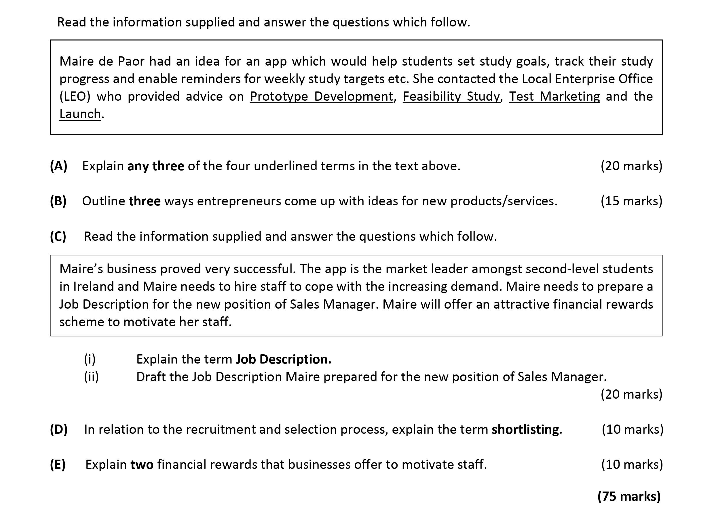 Read-the-information-supplied-and-answer-the-questions-which-follow-Leaving Cert Business-Question Question 1-2017.png