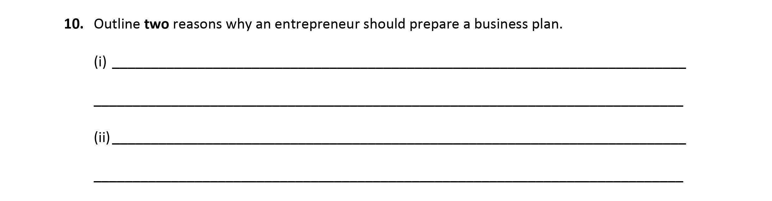 Outline-two-reasons-why-an-entrepreneur-should-prepare-a-business-plan-Leaving Cert Business-Question 10-2019.png