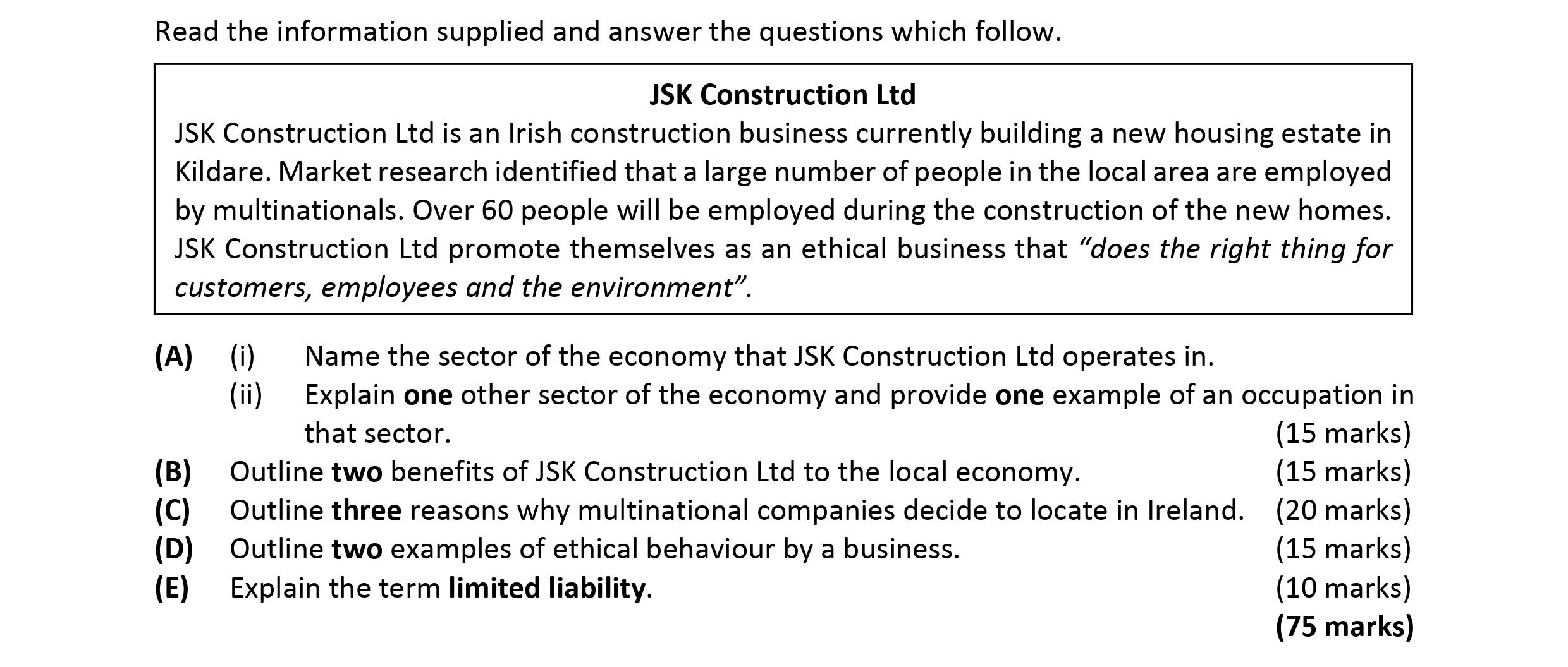 JSK-Construction-Ltd-is-an-Irish-construction-business-currently-building-a-new-housing-estate-in-Kildare-Leaving Cert Business-Question A-2018.png