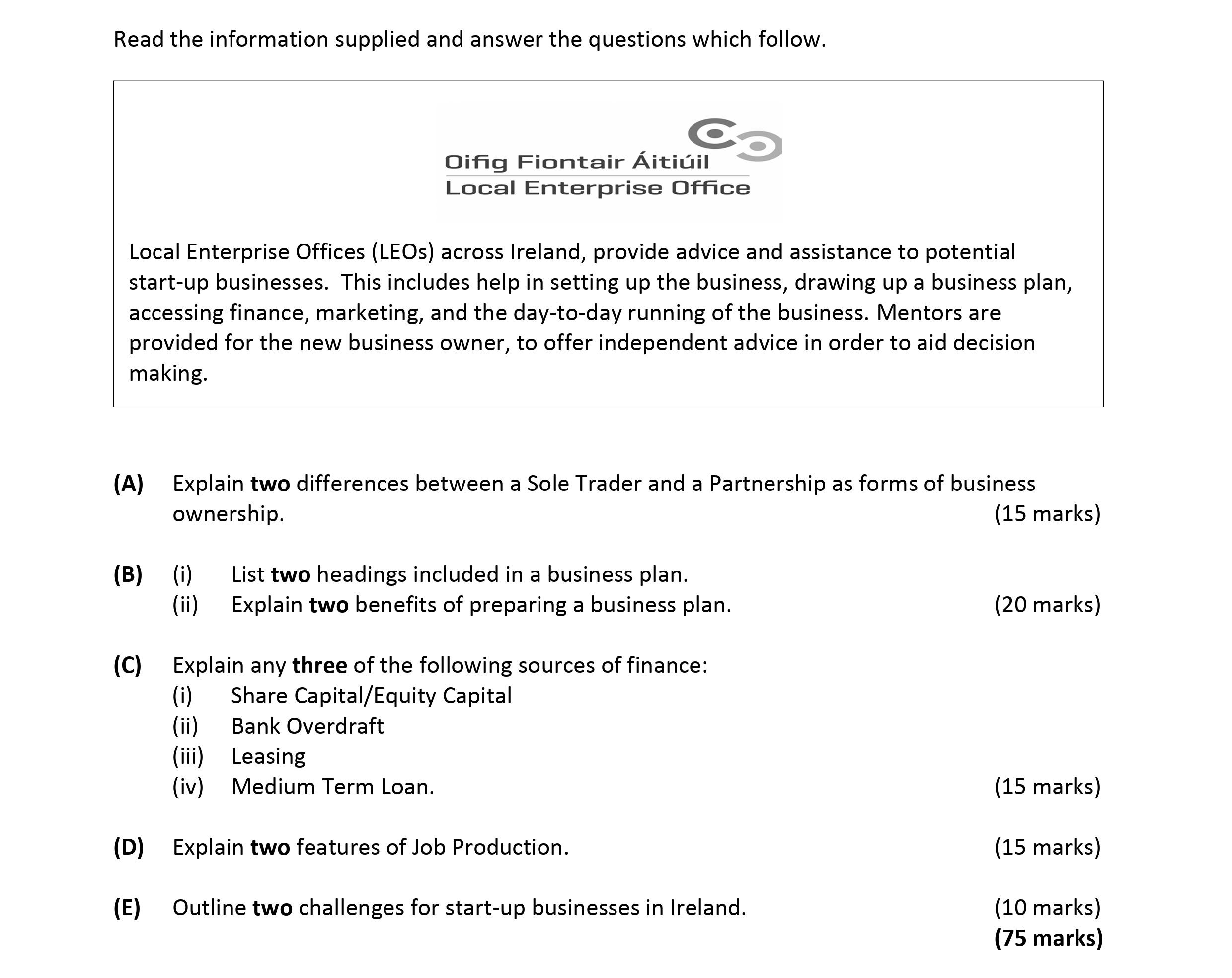 Explain-two-differences-between-a-Sole-Trader-and-a-Partnership-as-forms-of-business-ownership-Leaving Cert Business-Question A-2018.png