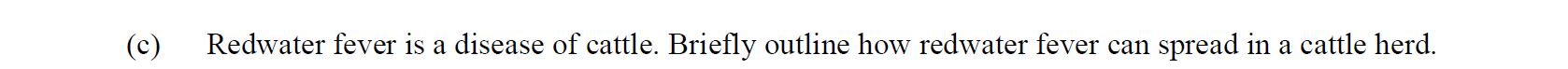 Redwater-fever-is-a-disease-of-cattle-Leaving Cert Agricultural Science-Question c-2016.png