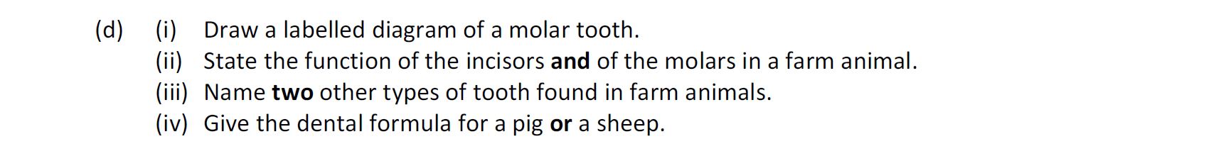 Draw-a-labelled-diagram-of-a-molar-tooth-Leaving Cert Agricultural Science-Question d-2018.png