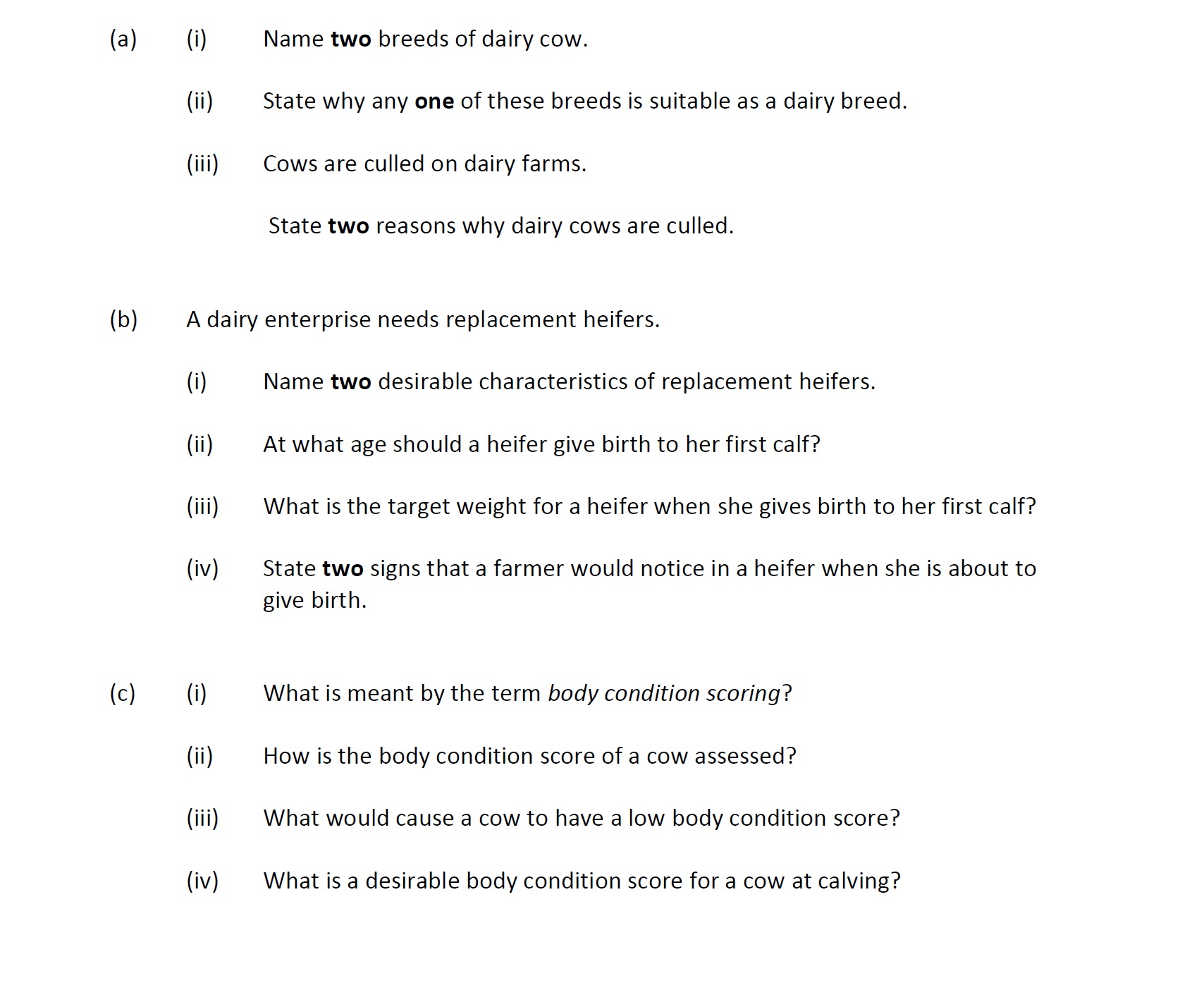 (a)---(i)-Name-two-breeds-of-dairy-cow-Leaving Cert Agricultural Science-Question 11-2020.png