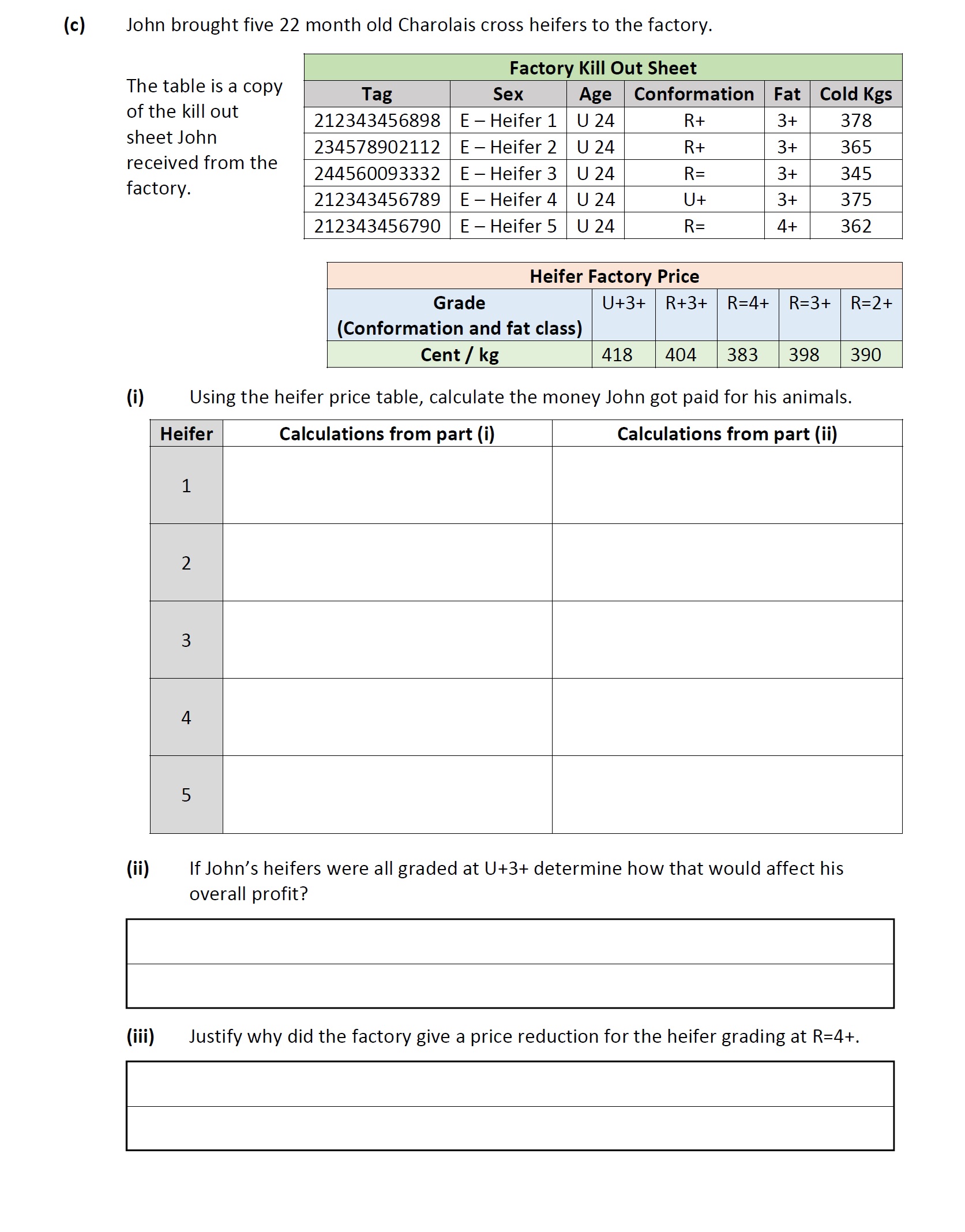 John-brought-five-22-month-old-Charolais-cross-heifers-to-the-factory-Leaving Cert Agricultural Science-Question c-2020.png