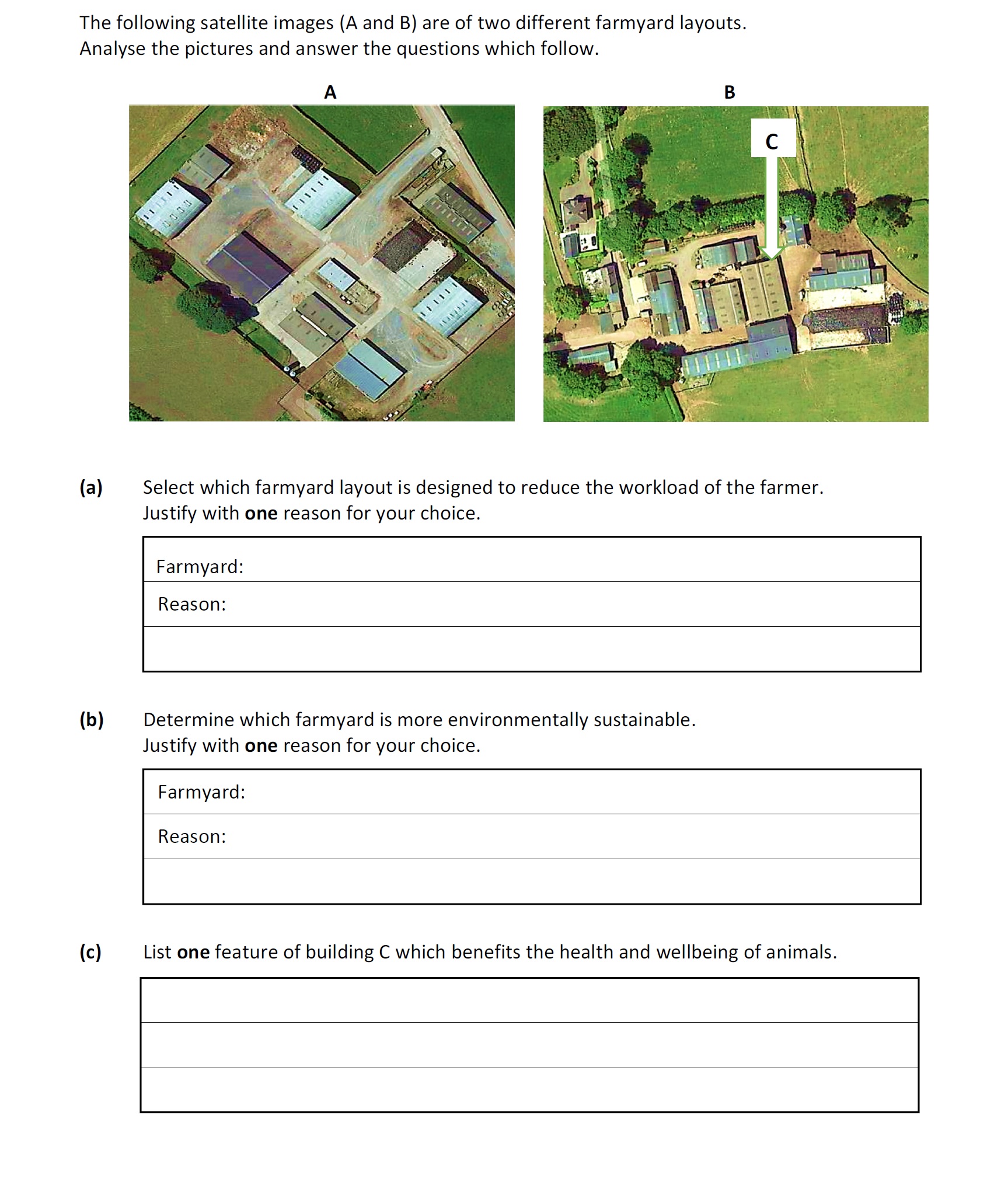 The-following-satellite-images-(A-and-B)-are-of-two-different-farmyard-layouts-Leaving Cert Agricultural Science-Question Question 1-2020.png