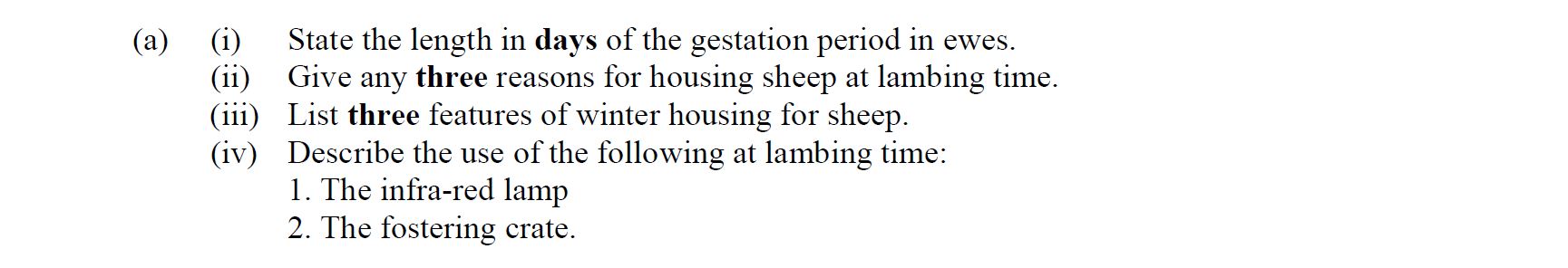 State-the-length-in-days-of-the-gestation-period-in-ewes-Leaving Cert Agricultural Science-Question a-2015.png