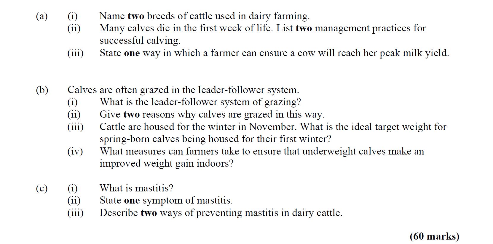a)--(i)-Name-two-breeds-of-cattle-used-in-dairy-farming-Leaving Cert Agricultural Science-Question a-2009.png