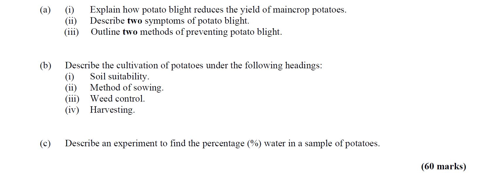 i)-Explain-how-potato-blight-reduces-the-yield-of-maincrop-potatoes-Leaving Cert Agricultural Science-Question a-2016.png