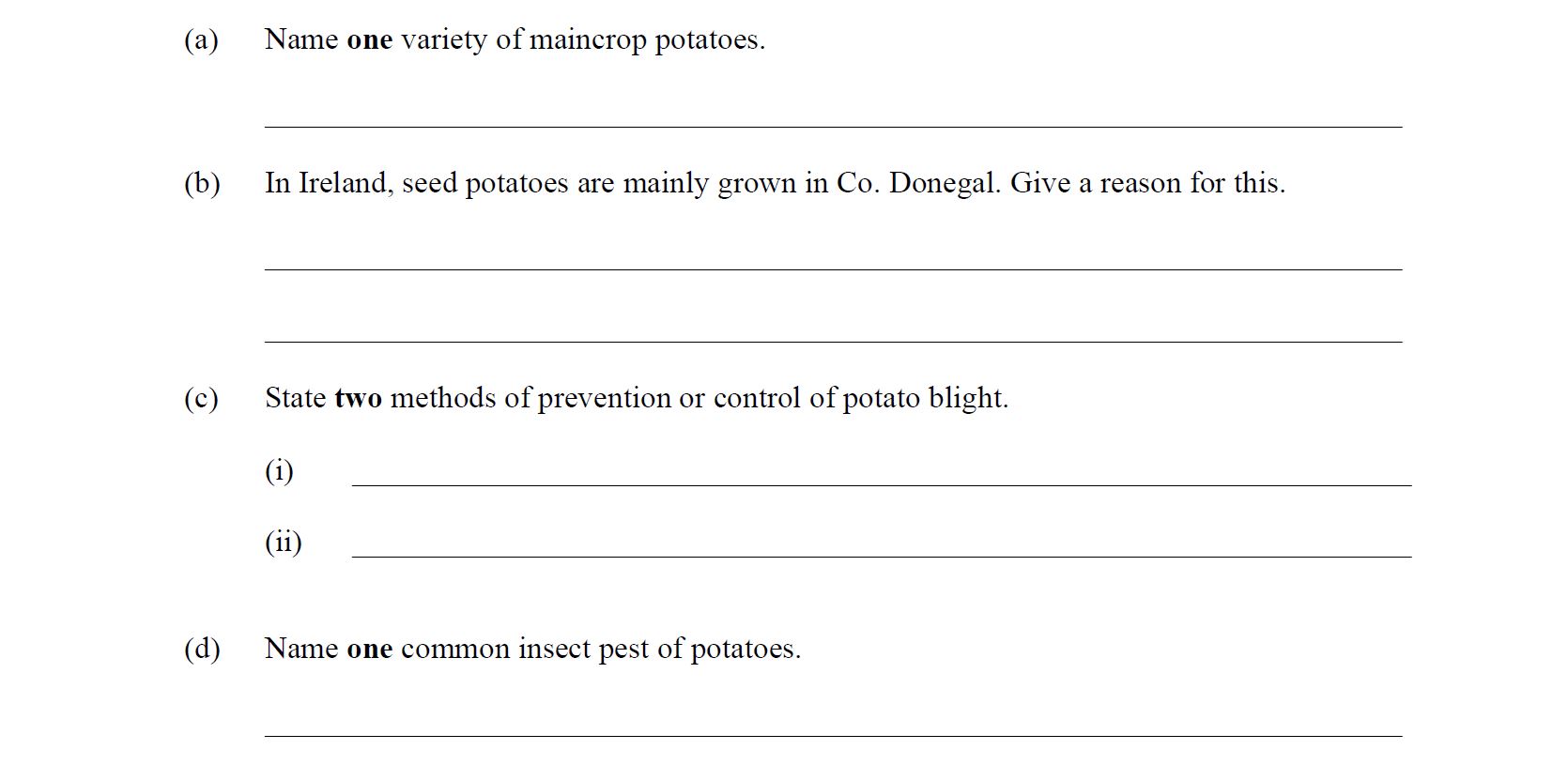 3.-(a)-Name-one-variety-of-maincrop-potatoes:----(b)-In-Ireland,-seed-potatoes-are-mainly-grown-in-Co-Leaving Cert Agricultural Science-Question 3-2013.png
