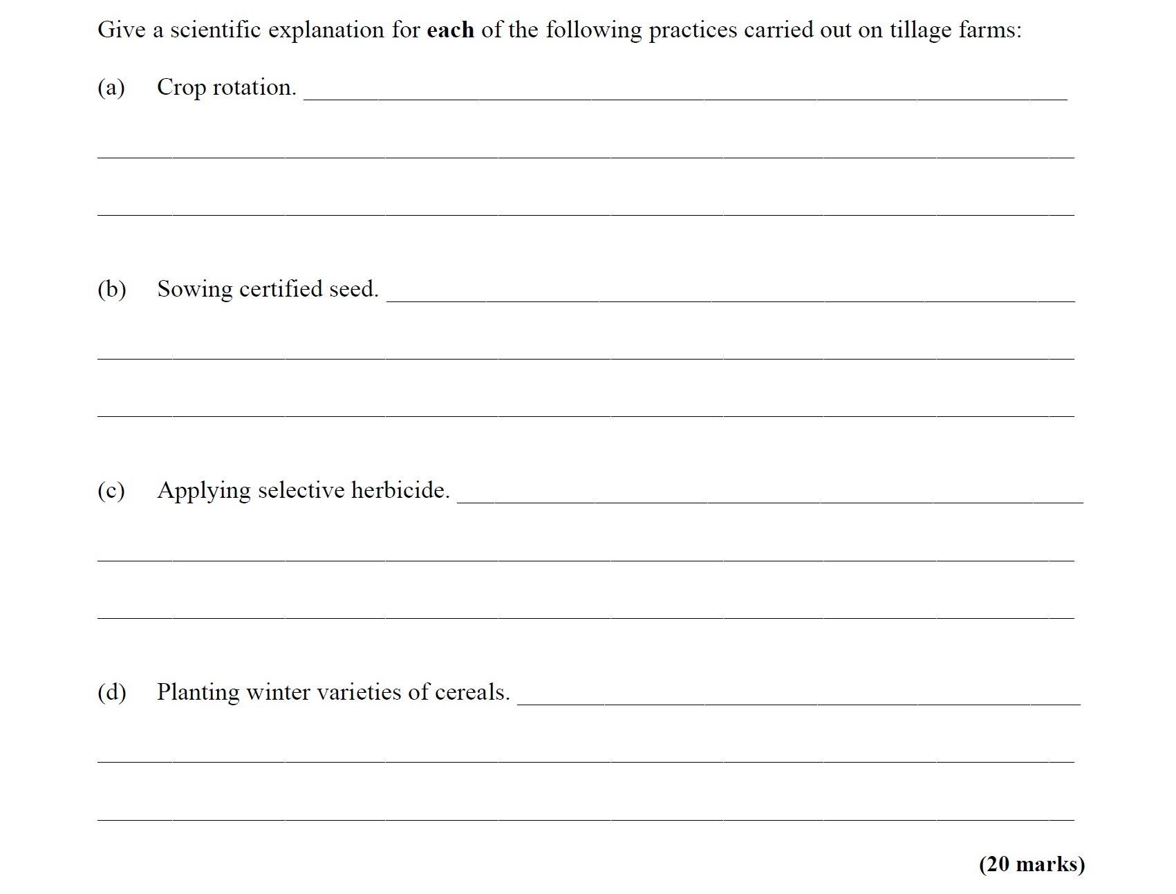 Give-a-scientific-explanation-for-each-of-the-following-practices-carried-out-on-tillage-farms:--(a)-Crop-rotation-Leaving Cert Agricultural Science-Question 20-2011.png