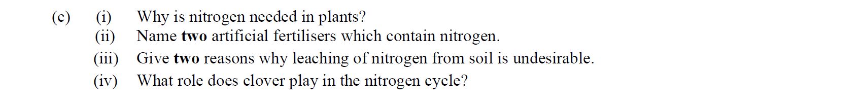 Why-is-nitrogen-needed-in-plants?--Name-two-artificial-fertilizers-which-contain-nitrogen-Leaving Cert Agricultural Science-Question c-2016.png