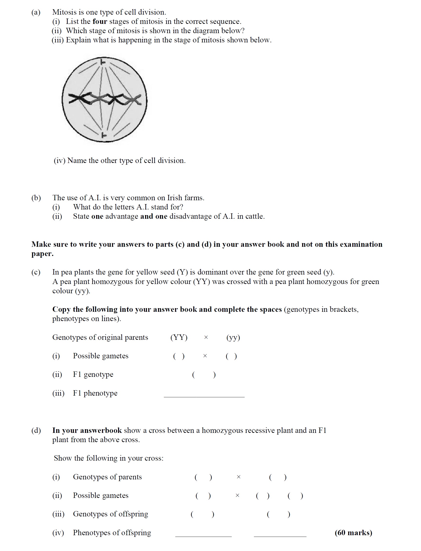 Mitosis-is-one-type-of-cell-division-Leaving Cert Agricultural Science-Question a-2014.png