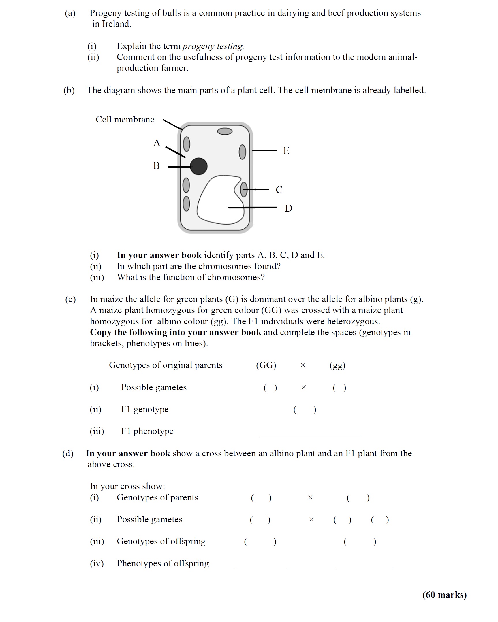 Progeny-testing-of-bulls-is-a-common-practice-in-dairying-and-beef-production-systems-in-Ireland-Leaving Cert Agricultural Science-Question 1-2013.png