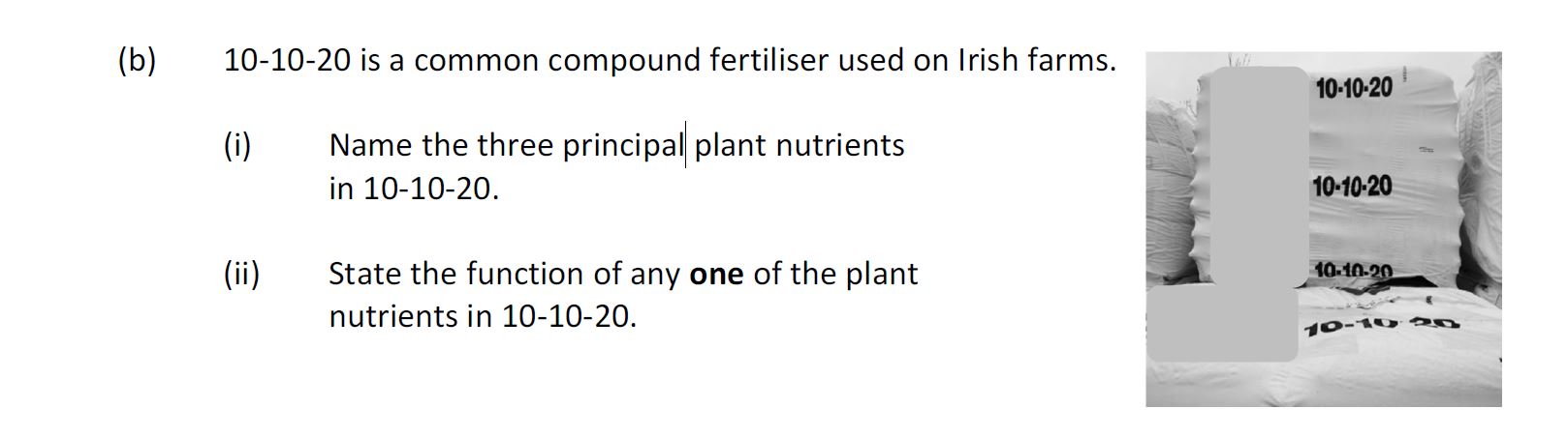 10-10-20-is-a-common-compound-fertiliser-used-on-Irish-farms-Leaving Cert Agricultural Science-Question (b)-2020.png