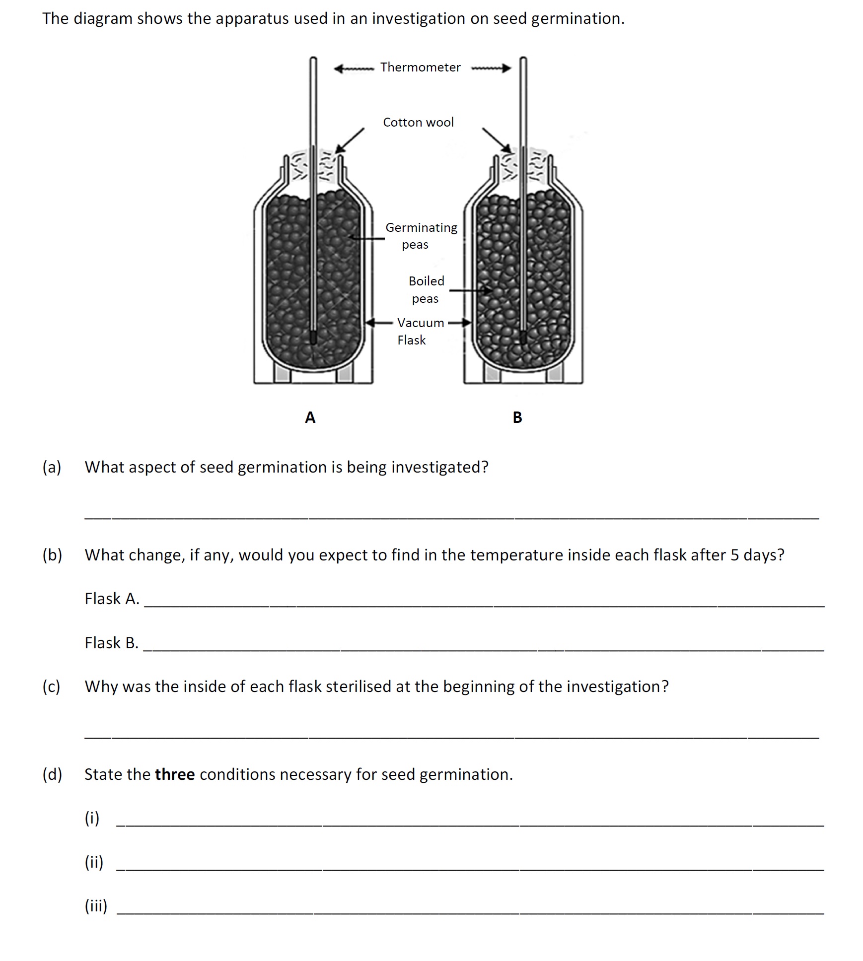 The-diagram-shows-the-apparatus-used-in-an-investigation-on-seed-germination-Leaving Cert Agricultural Science-Question 5-2017.png