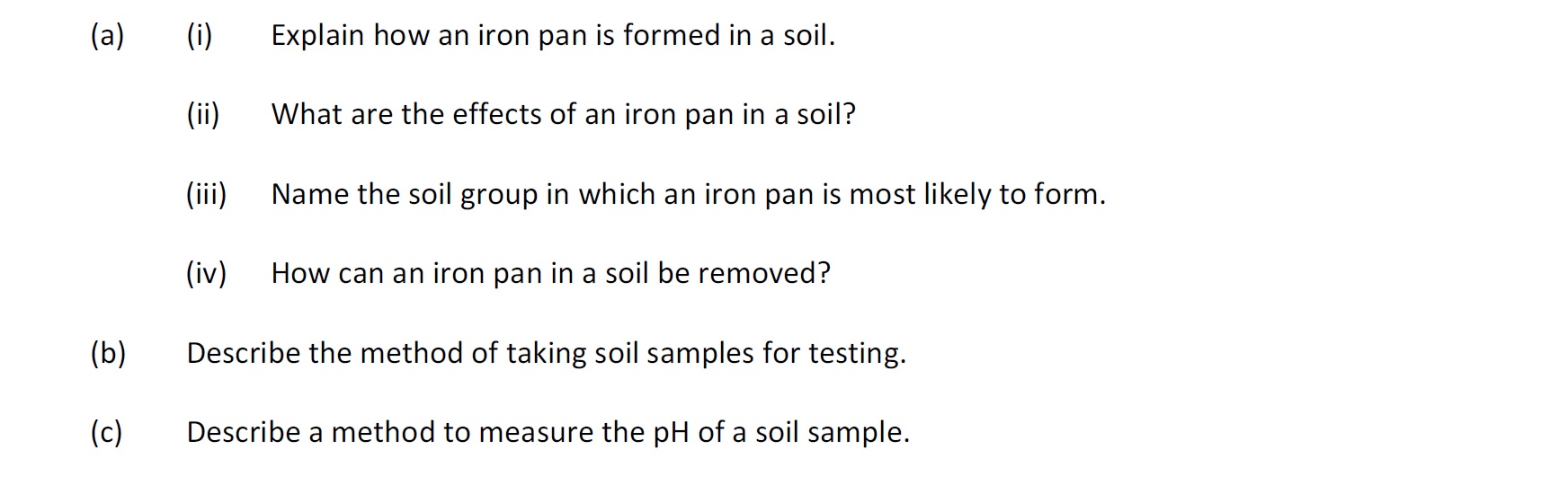 i)-Explain-how-an-iron-pan-is-formed-in-a-soil-Leaving Cert Agricultural Science-Question a-2017.png