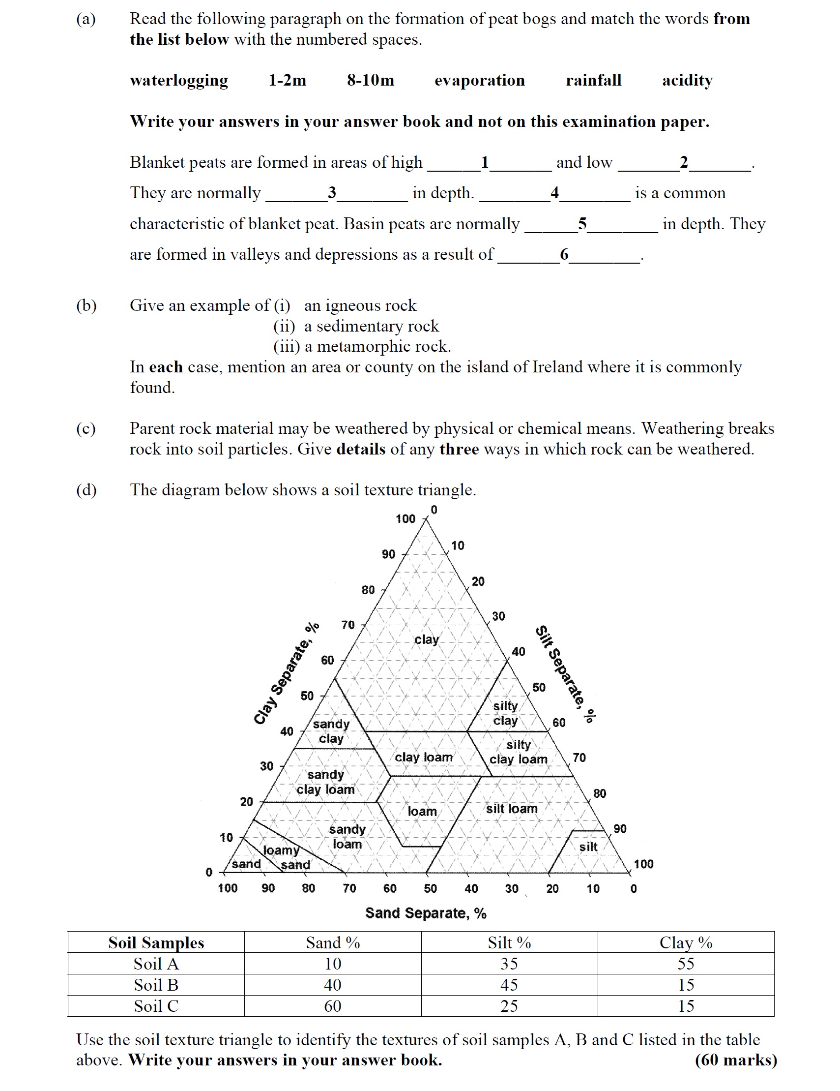 Read-the-following-paragraph-on-the-formation-of-peat-bogs-and-match-the-words-from-the-list-below-with-the-numbered-spaces-Leaving Cert Agricultural Science-Question 10-2011.png