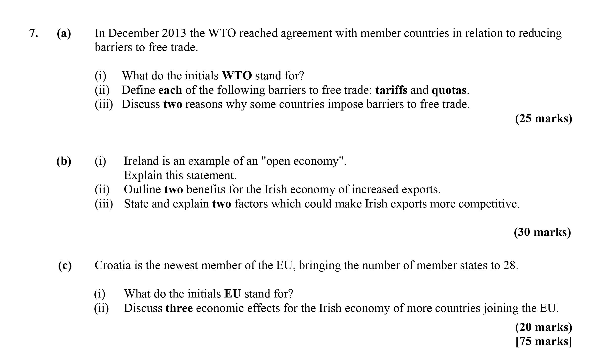 In-December-2013-the-WTO-reached-agreement-with-member-countries-in-relation-to-reducing-barriers-to-free-trade-Leaving Cert Economics-Question 7-2014.png