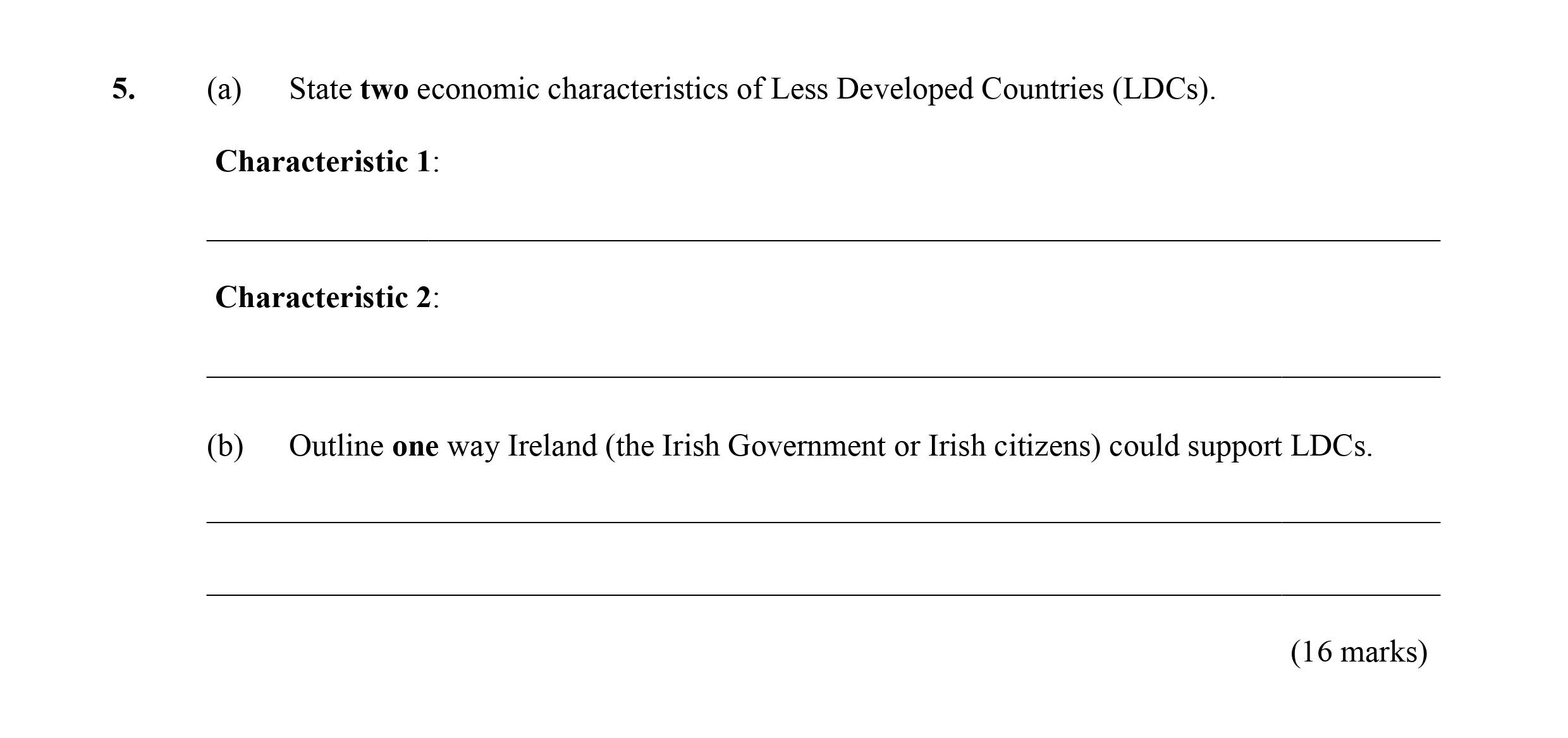 5.-(a)-State-two-economic-characteristics-of-Less-Developed-Countries-(LDCs)-Leaving Cert Economics-Question 5-2015.png