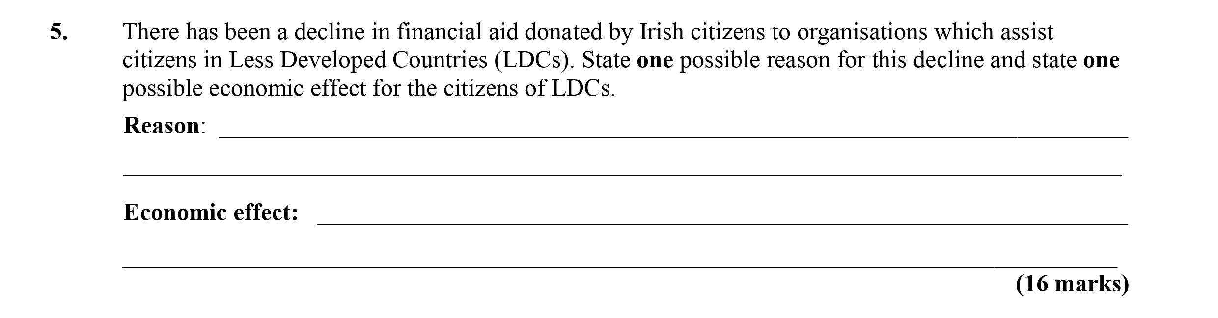 There-has-been-a-decline-in-financial-aid-donated-by-Irish-citizens-to-organisations-which-assist-citizens-in-Less-Developed-Countries-(LDCs)-Leaving Cert Economics-Question 5-2013.png