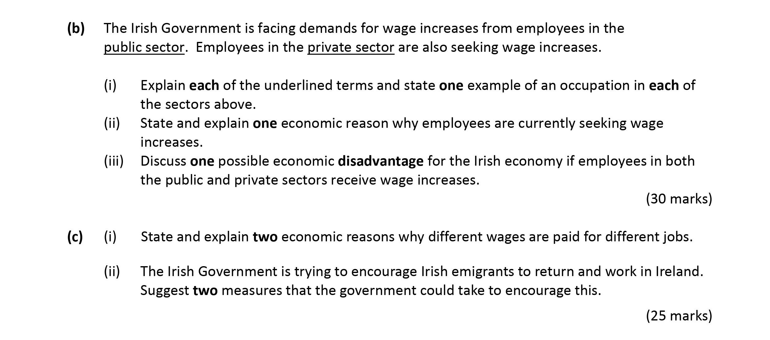 The-Irish-Government-is-facing-demands-for-wage-increases-from-employees-in-the-public-sector-Leaving Cert Economics-Question b-2017.png