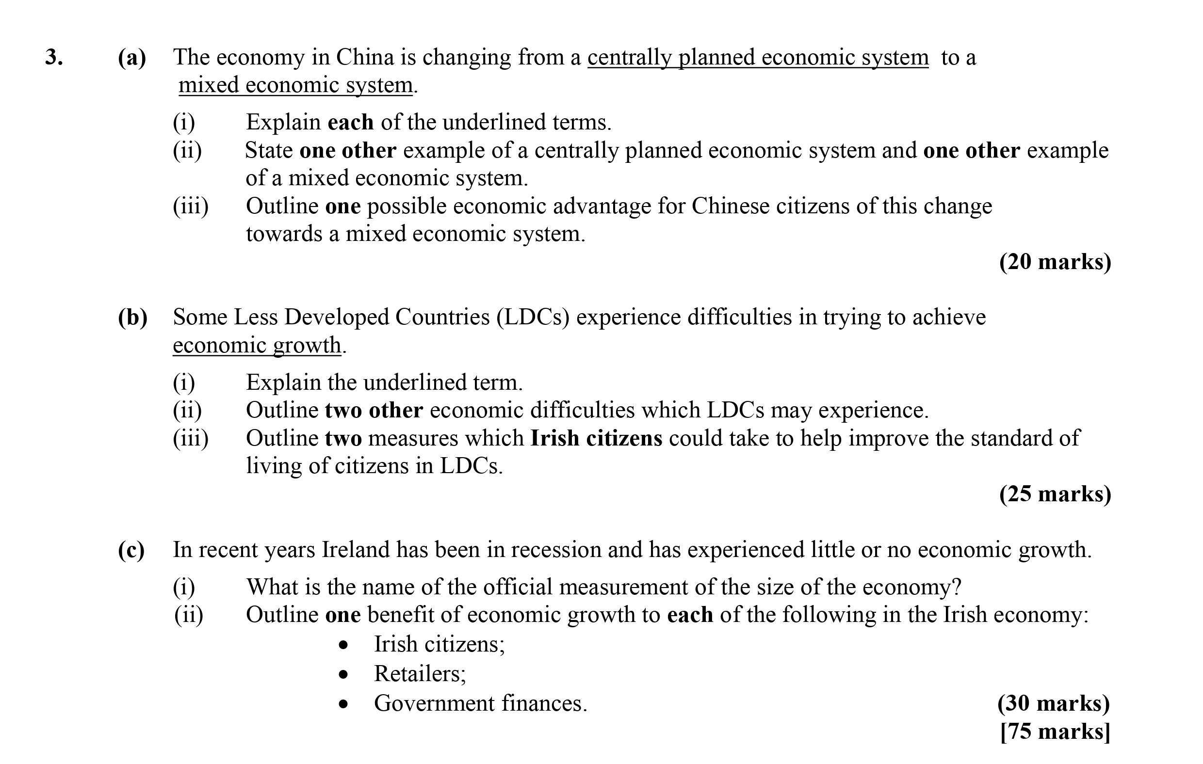 The-economy-in-China-is-changing-from-a-centrally-planned-economic-system-to-a-mixed-economic-system-Leaving Cert Economics-Question 3-2014.png