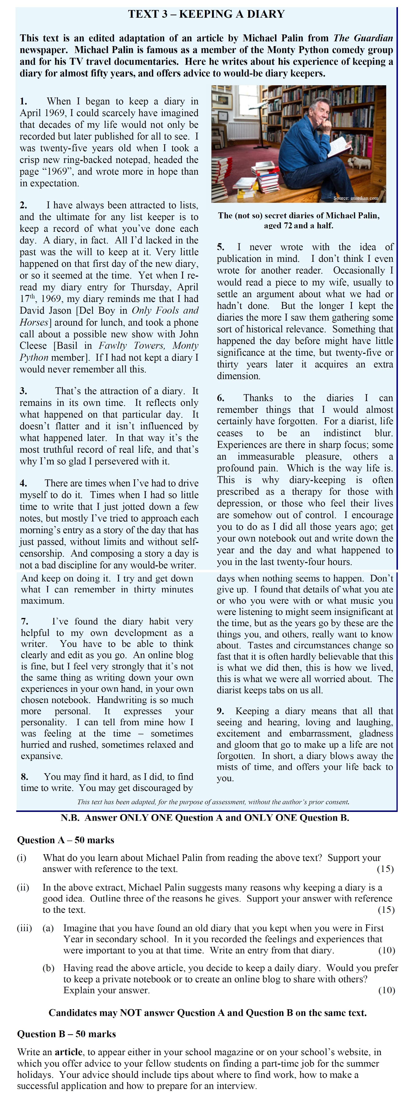 What-do-you-learn-about-Michael-Palin-from-reading-the-above-text?-Support-your-answer-with-reference-to-the-text-Leaving Cert English-Question Question A-2016.png