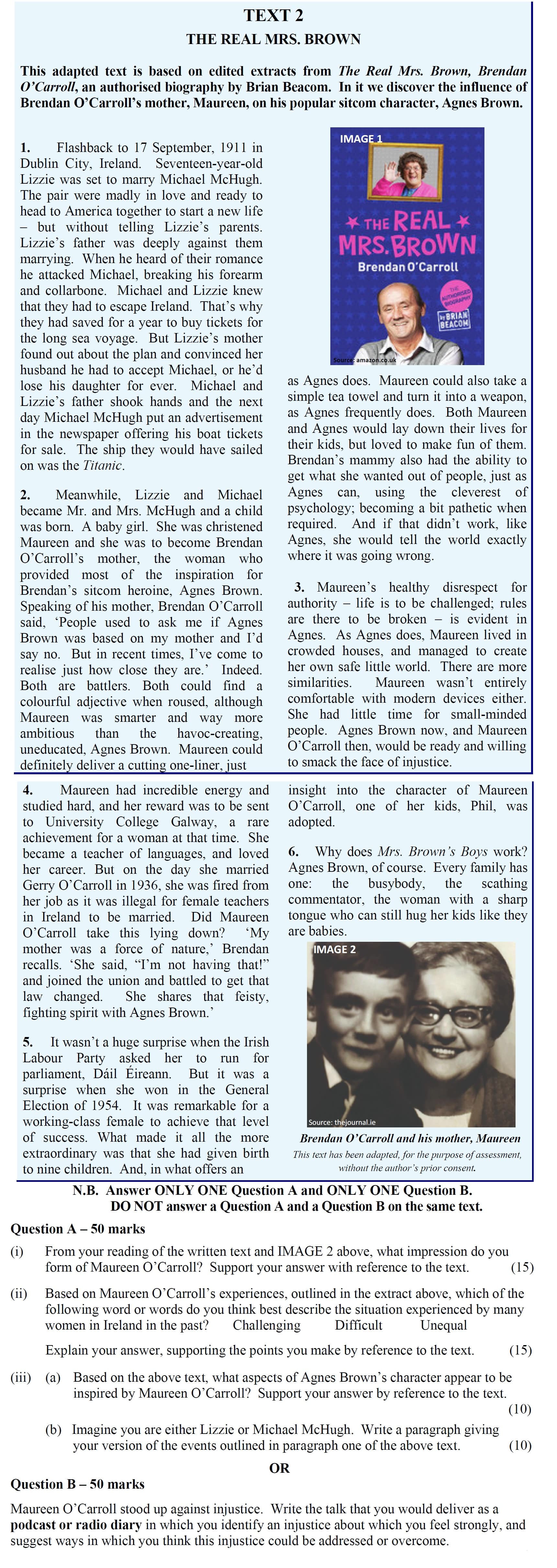 From-your-reading-of-the-written-text-and-IMAGE-2-above,-what-impression-do-you-form-of-Maureen-O’Carroll?-Support-your-answer-with-reference-to-the-text-Leaving Cert English-Question 1-2015.png